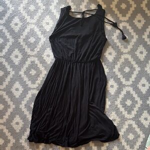 LOFT Black Sleeveless Midi Dress